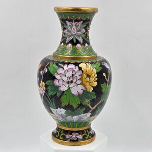 Jingtai Cloisonné Enamel Peony Motif Ruyi Border Bud Base